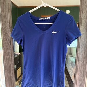 Nike Blue Fitted Short Sleeve T-Shirt